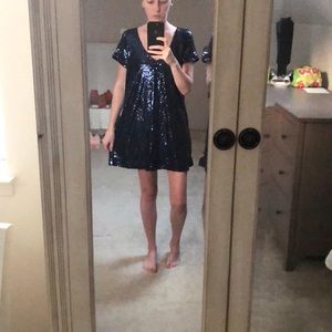 NWT Navy Sequin Mini Dress